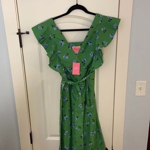 Kate Spade tea garden toss poplin midi dress